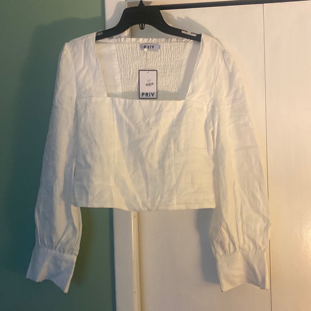 PRIV cropped white top